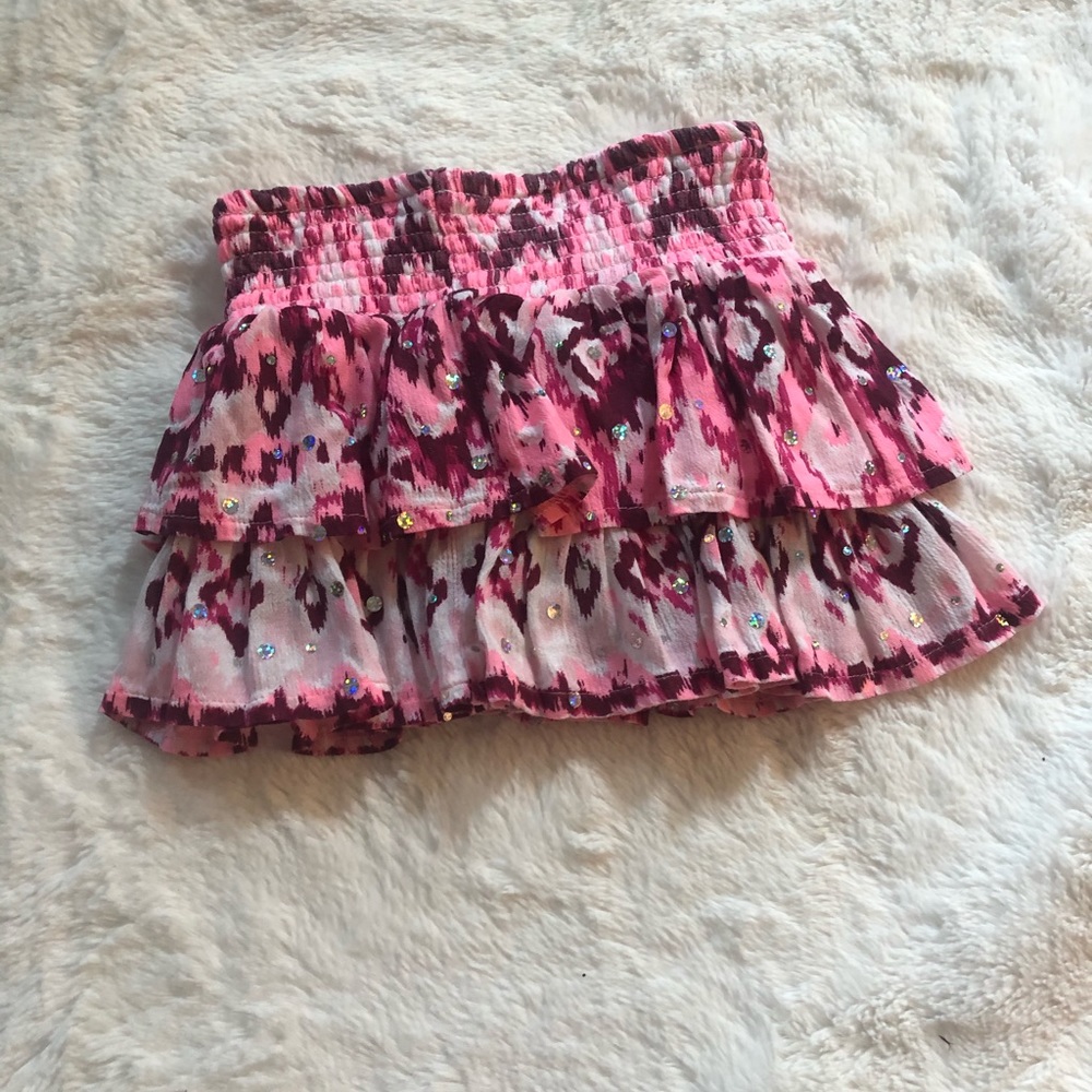 One blue skirt and one pink only one of them